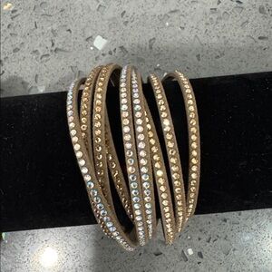Touchstone Crystal by Swarovski, wrap star bracelet, Mocha, NIB